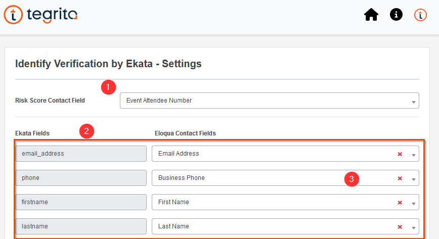 Ekata field mapping settings