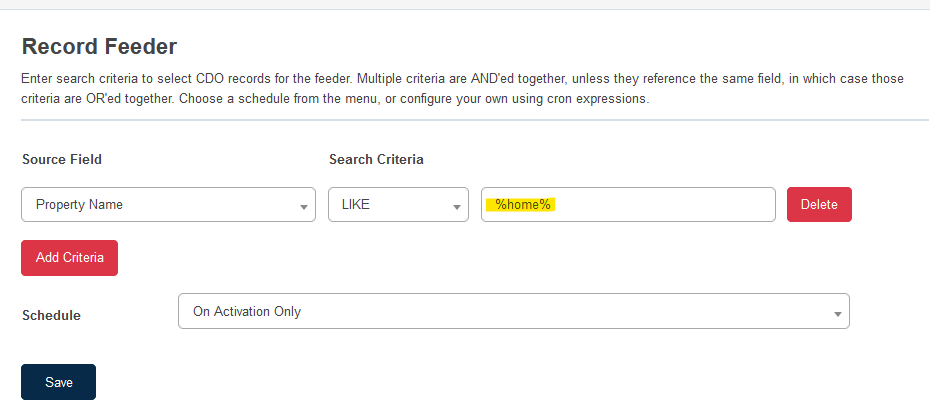 LIKE search criteria example